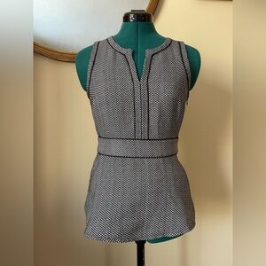 Banana Republic Black and White Sleeveless Blouse